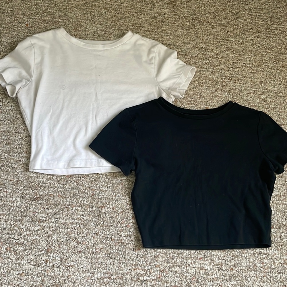 Black and white baby tee
